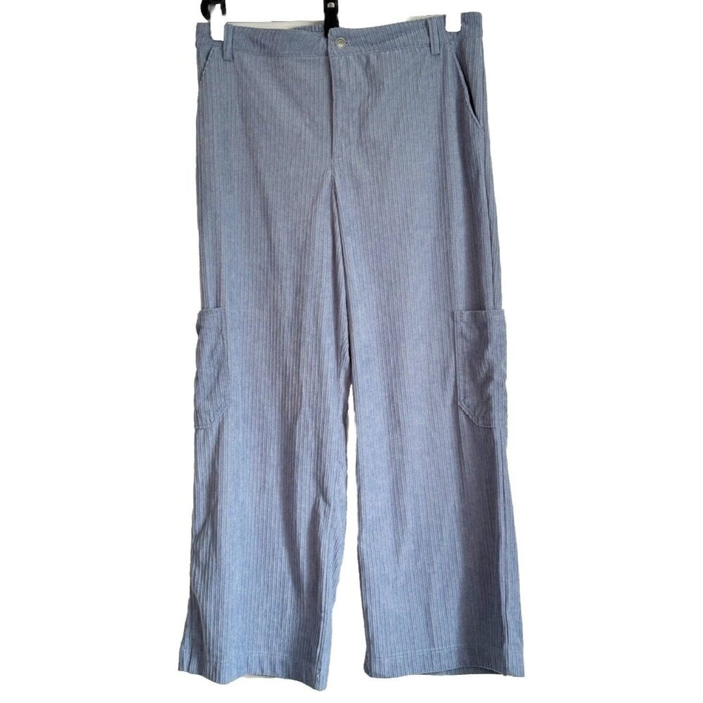 Earthbound Trading Co Blue Corduroy Cargo Pants Women’s XL 36x30 High Rise
